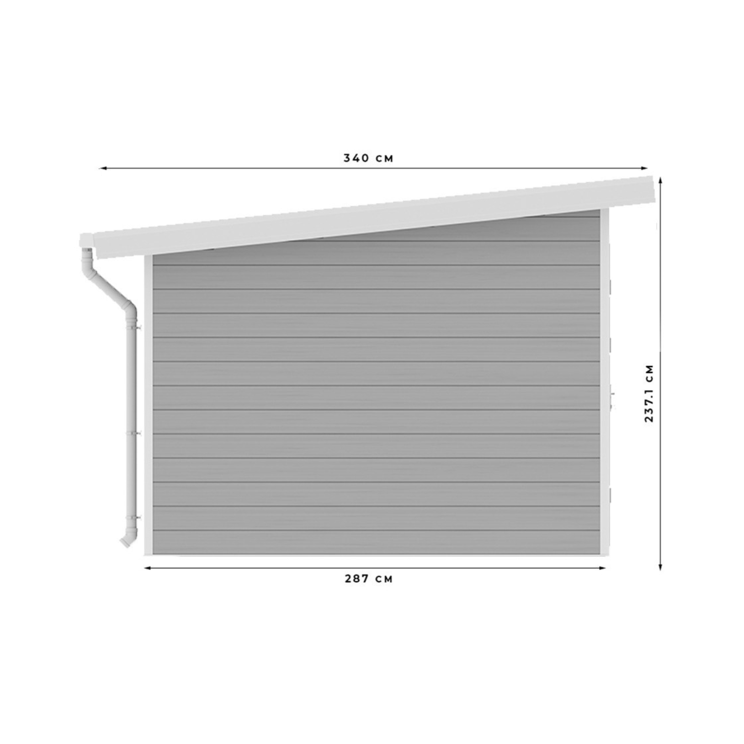 Abri de jardin composite SINTRA – 9m² Gris Clair 3